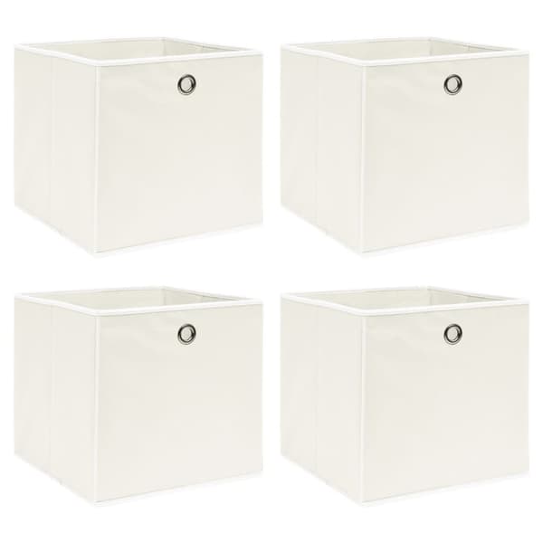 Förvaringslådor 4 st vit 32x32x32 cm tyg
