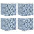 Miniatyrbild 2 av 2: Vikbar förvaringslådor 4 st blå 32x32x32 cm non-woven tyg