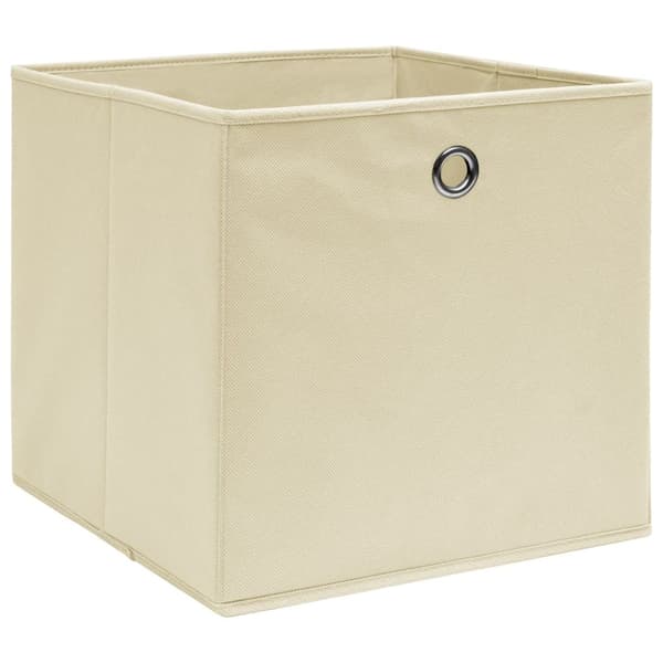 Förvaringslådor 4 st gräddvit 32x32x32 cm tyg
