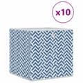 Miniatyrbild 2 av 2: Vikbar förvaringslådor 10 st blå 32x32x32 cm non-woven tyg