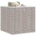 Miniatyrbild 1 av 2: Vikbar förvaringslådor 10 st brun 32x32x32 cm non-woven tyg