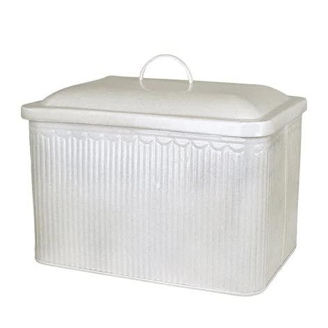 Plåtburk Ingrid Rektangulär Antik Vit