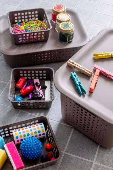 SmartStore Basket Recycled plast lock Taupe