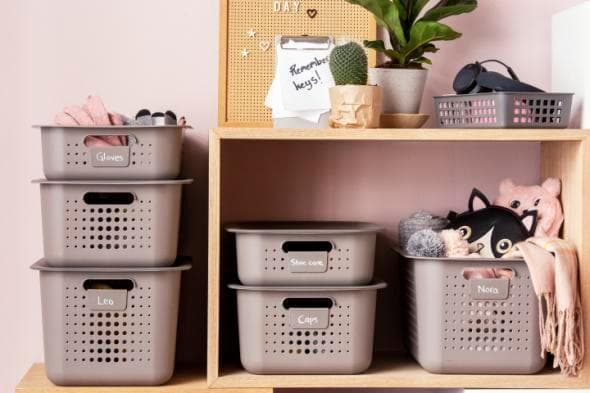 SmartStore Basket Recycled plast lock Taupe
