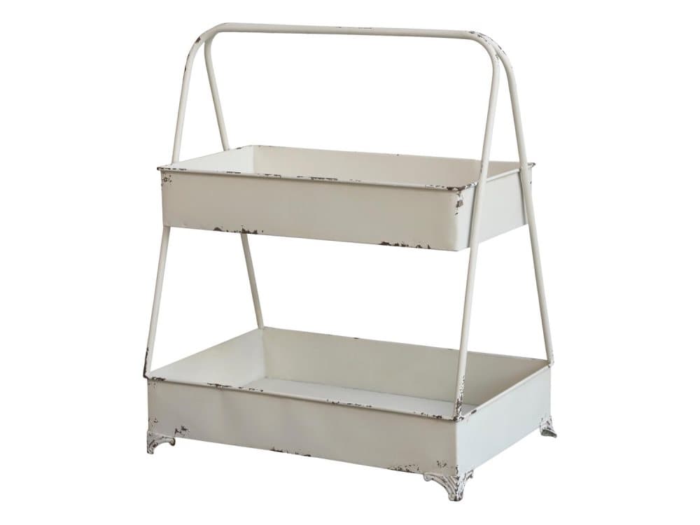 Hylla / Etagehylla med 2 lådor 49cm Antikvit Chic Anitque