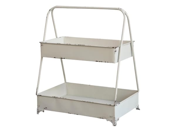 Hylla / Etagehylla  med 2 lådor 49cm Antikvit Chic Anitque