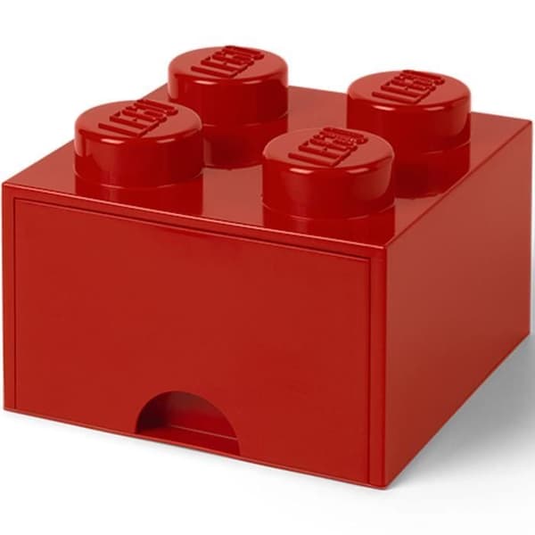 LEGO 40051730 Lego stapelbar förvaringslåda i tegelsten 4 dubbar 1 låda Plast Röd H18 x 25 x 25 cm