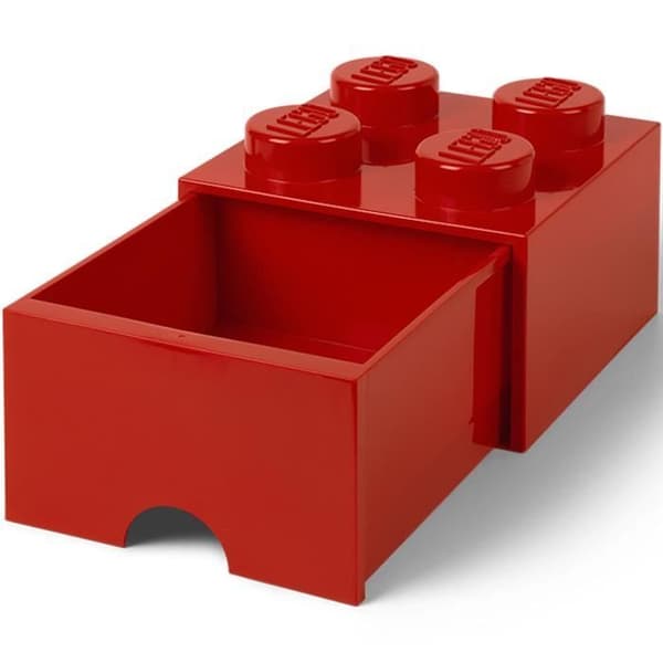 LEGO 40051730 Lego stapelbar förvaringslåda i tegelsten 4 dubbar 1 låda Plast Röd H18 x 25 x 25 cm
