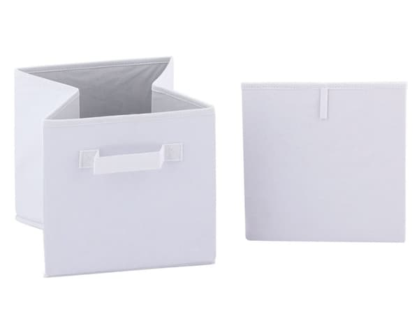 Förvaringslådor fällbar vikbar ruta 26x26x26 cm 6 -pack fyrkantig – Vit
