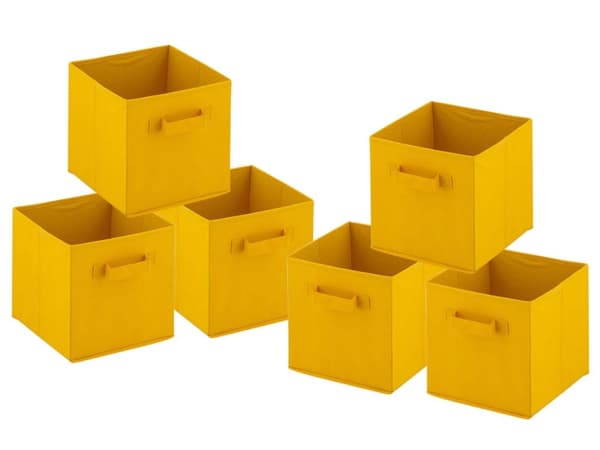 Förvaringslådor vikbar ruta 26 cm 6 -pack lagringslåda -Guld