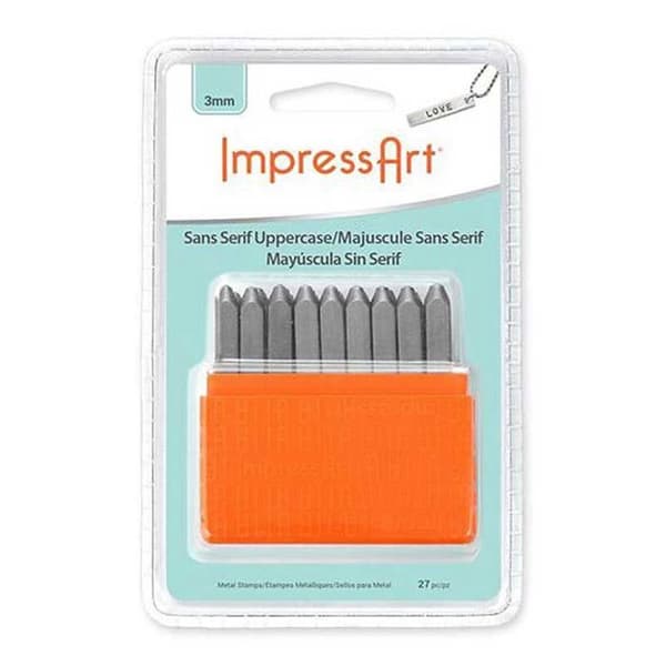 Reliefstämpelsats - ImpressArt - Versaler - 27 delar - Solid stål - 3 mm