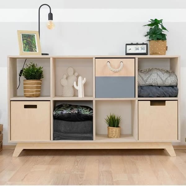 Träförvaringslåda modell 2 - BENLEMI - Vit - 33 x 33 x 37 cm