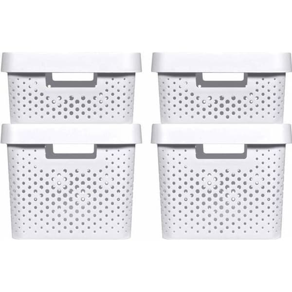 Curver Förvaringsboxar 4 st med lock 11L + 17L Vit
