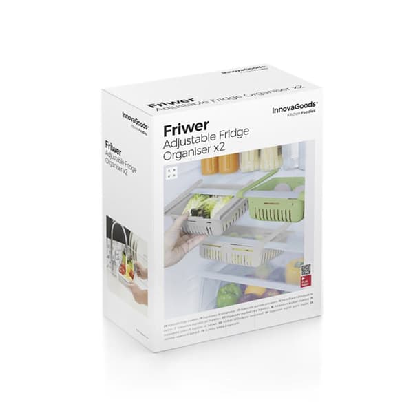 Justerbar kylskåpsorganisation Friwer InnovaGoods (2 st)