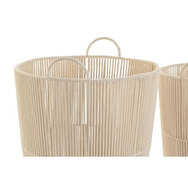 Korg - set DKD Home Decor Beige Metall 42 x 42 x 51 cm 3 Delar