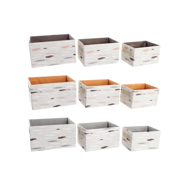 Korisetti DKD Home Decor Ruskea Harmaa Oranssi 32 x 24 x 18 cm (3 osaa)