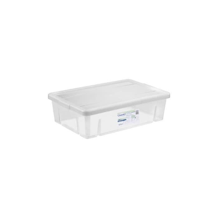 Tontarelli Förvaringslåda med lock 28 L Transparent (59 X 39 x 16,5 cm) - 8009404234617