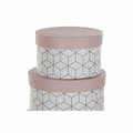 Miniatyrbild 2 av 3: Set med stapelbara förvaringslådor DKD Home Decor Rund Rosa Papp
