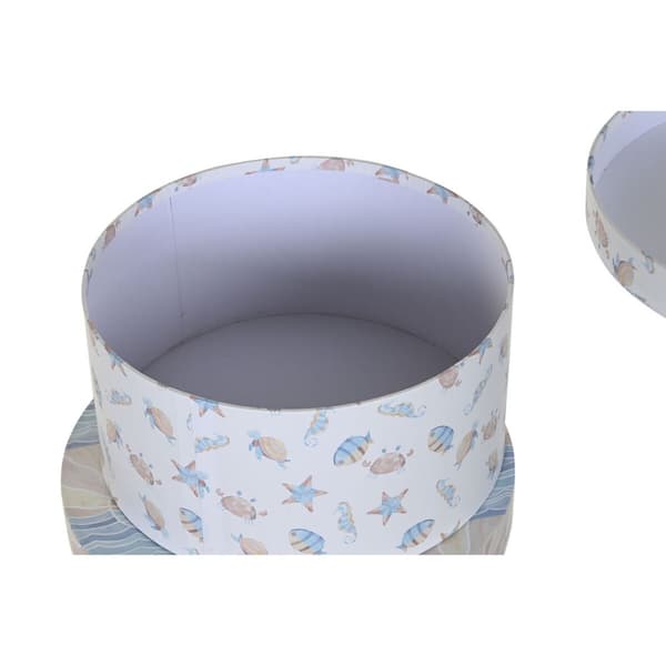 Set med stapelbara förvaringslådor DKD Home Decor Barn Multicolour Papp (37,5 x 37,5 x 18 cm)