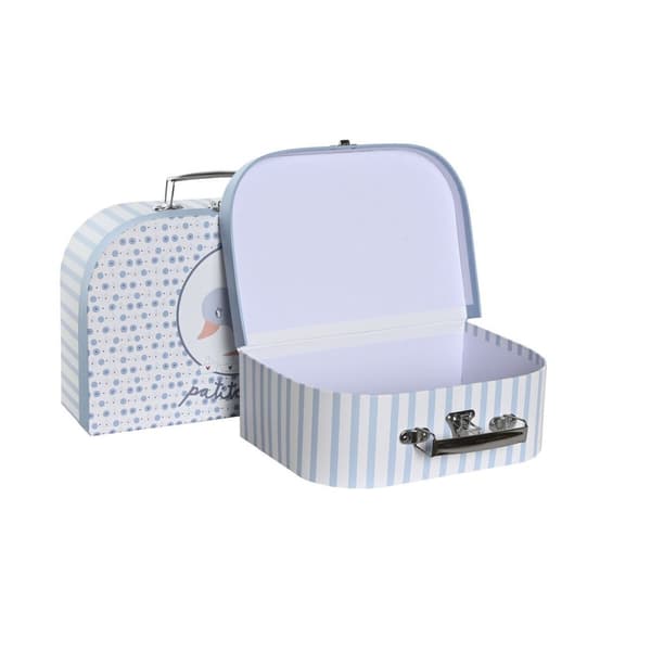 Koristerasiasetti DKD Home Decor 28 x 9,5 x 20 cm Sininen Metalli Monivärinen Kartonki
