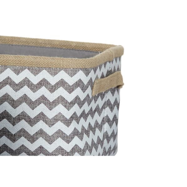 Kurvesæt DKD Home Decor Hvid Grå Jute Zigzag Boho 36 x 31 x 20 cm 3 Dele