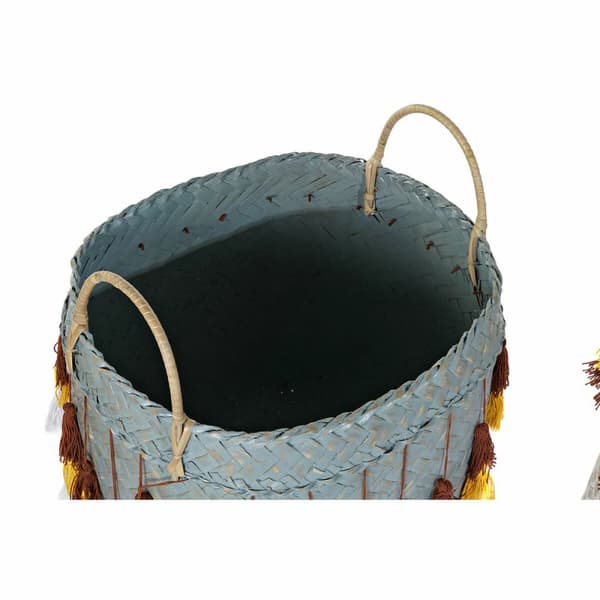 Kurvesæt DKD Home Decor Multifarvet Bambus Frynse Boho 3 Dele