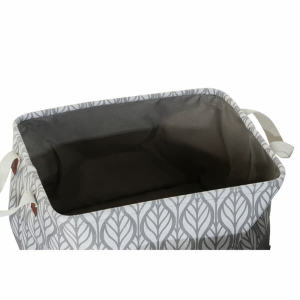 Multibrug kurv DKD Home Decor Hvid Brun Grå Marineblå Blad af en plante Boho 40 x 30 x 24 cm Plastik 3 Dele (2 enheder)