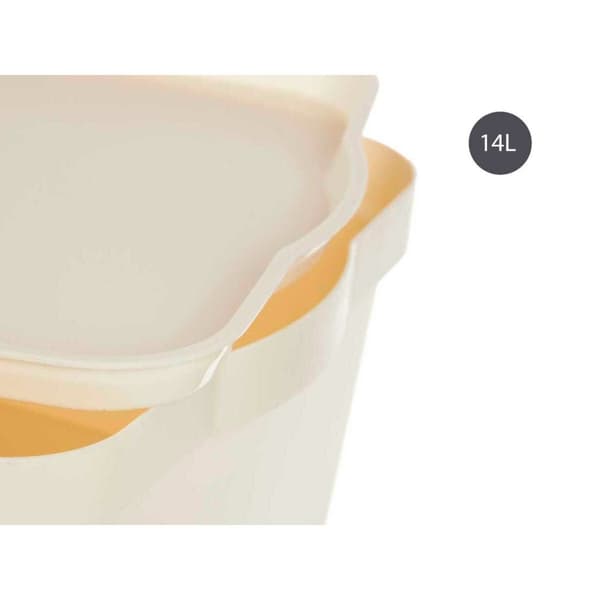 Opbevaringsboks med låg Kipit TP595-4 Flødefarvet Plastik 14 L 29,5 x 14,3 x 45 cm