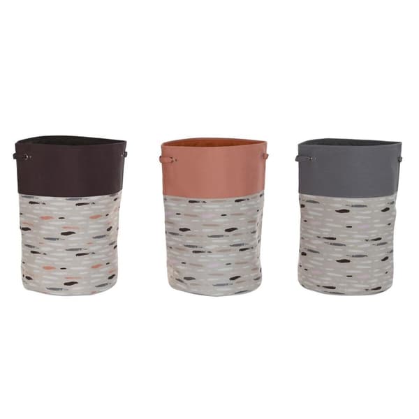 Vasketøjskurv DKD Home Decor Grå Orange 40 x 40 x 60 cm (3 enheder)