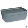 Miniatyrbillede 1 af 3: Opbevaringsboks med låg Kipit TP593-2 Grå Plastik 6 L 21,5 x 11 x 32 cm (12 enheder)