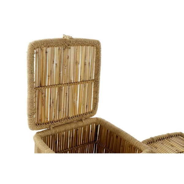 Set med kurve DKD Home Decor Natur Bambus Tov (2 Dele)
