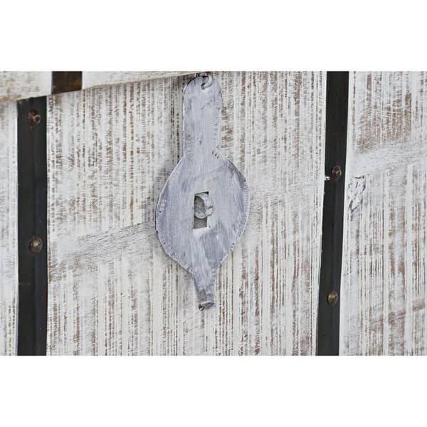 Kiste DKD Home Decor Metal Hvid Mangotræ (116 x 40 x 45 cm)