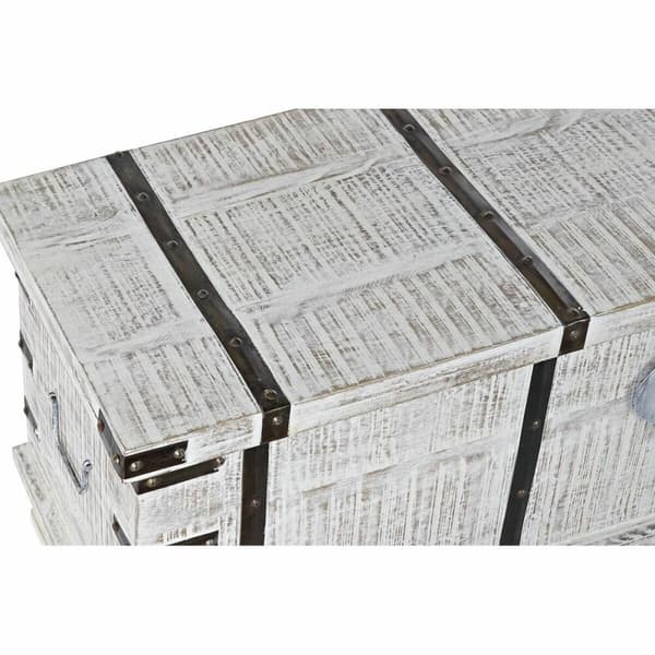 Kiste DKD Home Decor Metal Hvid Mangotræ (116 x 40 x 45 cm)