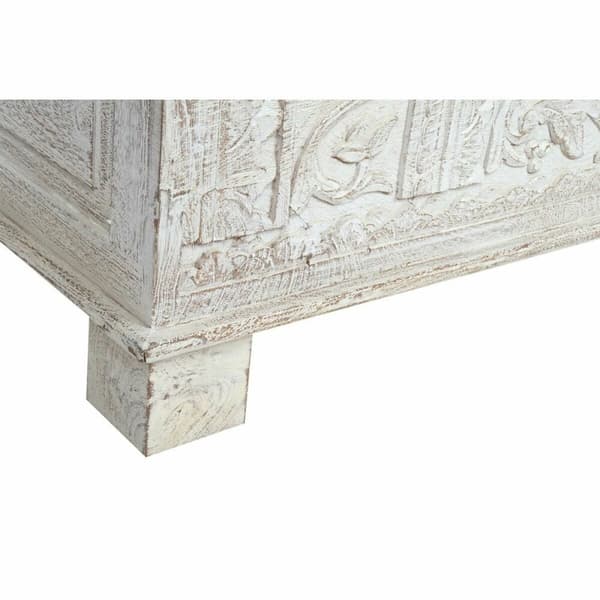 Kiste DKD Home Decor Hvit Treverk av mangotre 113 x 50 x 43 cm Strippet ned