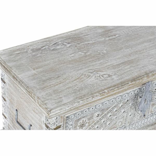 Kiste DKD Home Decor 88 x 40 x 45 cm Hvit Messing Treverk av mangotre