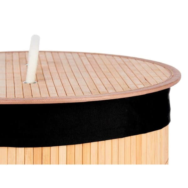 Pyykkikori Kipit BA1315-436 Musta Luonnollinen Metalli Bambu Puu MDF 48 L (4 osaa)