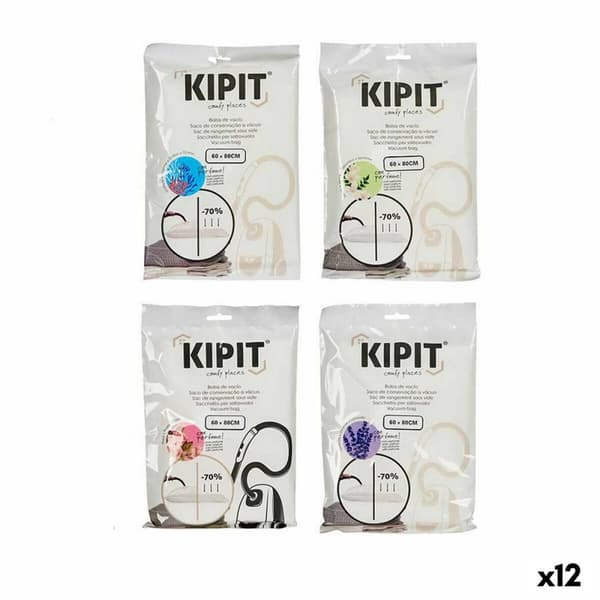 Pölyimurin pussit Kipit 54209 Läpinäkyvä Muovinen 60 x 80 cm (12 osaa)