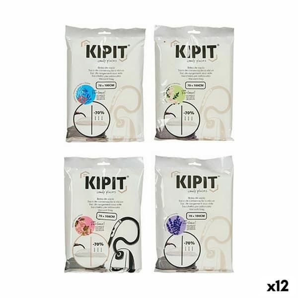 Pölyimurin pussit Kipit 54210 Läpinäkyvä Muovinen 70 x 100 cm (12 osaa)