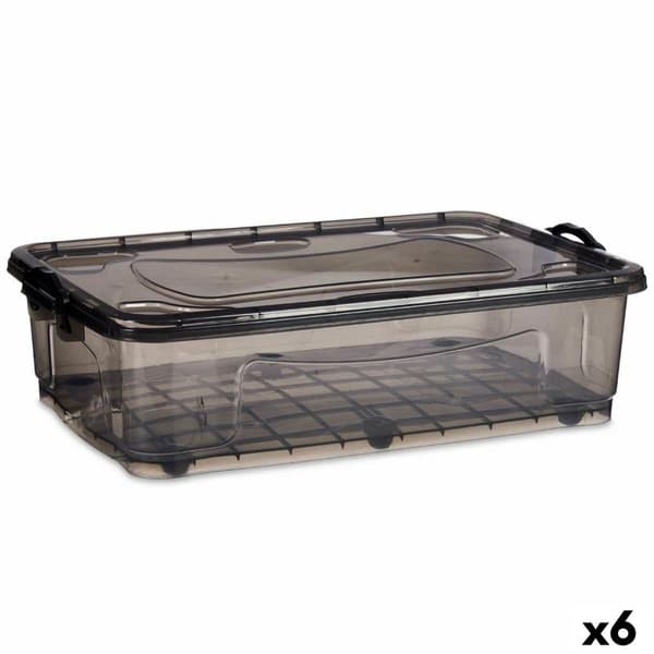 Förvaringslåda med hjul Kipit TP484-2 Antracitgrå Plast 40 L (6 antal)