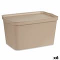 Miniatyrbild 1 av 3: Förvaringslåda med lock Kipit TP596-3 Beige Plast 24 L 29,3 x 24,5 x 45 cm (6 antal)