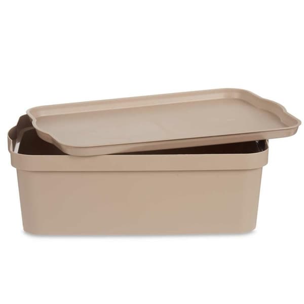 Förvaringslåda med lock Kipit TP595-3 Beige Plast 14 L 29,5 x 14,5 x 45 cm (12 antal)