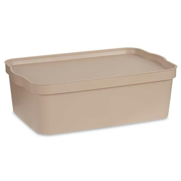 Förvaringslåda med lock Kipit TP595-3 Beige Plast 14 L 29,5 x 14,5 x 45 cm (12 antal)