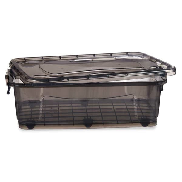 Säilytyslaatikko renkailla Antrasiitinharmaa Muovinen 30 L 40 x 20,5 x 63 cm (6 osaa)
