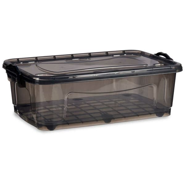 Säilytyslaatikko renkailla Antrasiitinharmaa Muovinen 30 L 40 x 20,5 x 63 cm (6 osaa)