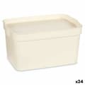 Miniatyrbillede 1 af 3: Opbevaringsboks med låg Kipit TP592-4 Flødefarvet Plastik 2,3 L 13,5 x 11 x 20 cm (24 enheder)
