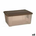 Pikkukuva 1 / 3: Säilytyslaatikko kannella Stefanplast Elegance Ruskea Muovinen 29 x 17 x 39 cm (6 osaa)