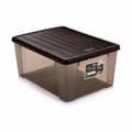 Pikkukuva 2 / 2: Säilytyslaatikko kannella Stefanplast Elegance Ruskea Muovinen 15 L 29 x 17 x 39 cm (6 osaa)