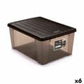 Pikkukuva 1 / 2: Säilytyslaatikko kannella Stefanplast Elegance Ruskea Muovinen 15 L 29 x 17 x 39 cm (6 osaa)