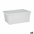 Miniatyrbild 1 av 3: Förvaringslåda med lock Stefanplast Elegance Vit Plast 29 x 17 x 39 cm (6 antal)