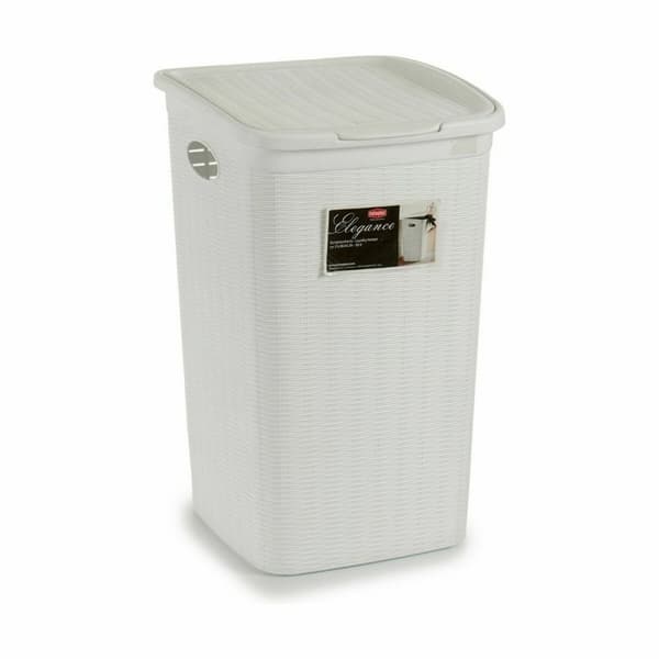 Vasketøjskurv Stefanplast Elegance Hvid Plastik 50 L 36,5 x 54,5 x 38 cm (6 enheder)
